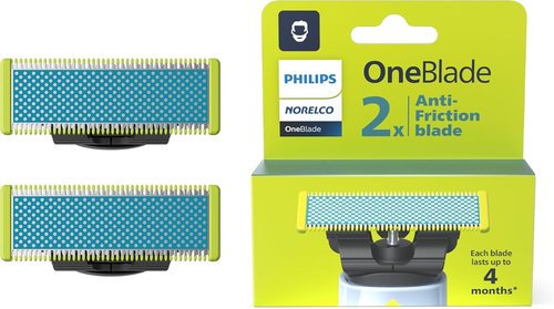 Philips OneBlade Replacement Blades - Face & Body Kit | Anti-Friction, Pack of 2