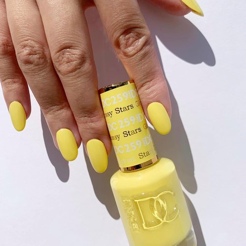 DND Gel Polish Set - Yellow Collection | UV/LED Gel & Air Dry Nail Lacquer Duo, 0.5 Fl Oz Each