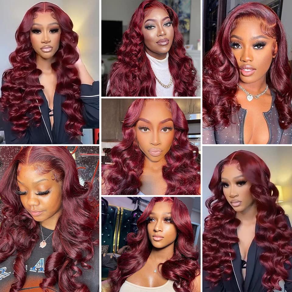 Burgundy Human Hair Bundles 1b99j Body Wave Bundles Brazilian Virgin Remy Hair 3 Bundles 12 14 16 Inch Dark Burgundy Body Wave Bundles Soft Hair Extensions Red Human Hair Bundles