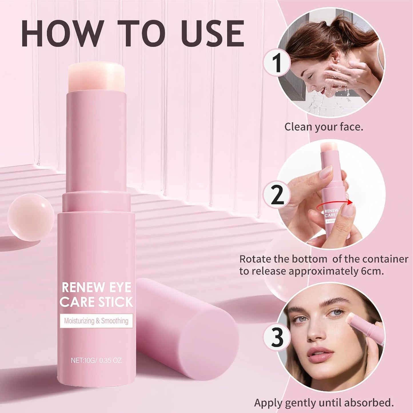 Skiennix Caffeine Eye Balm Stick - Moisturizing Anti-Aging Treatment for Dark Circles & Puffiness | 0.35oz/10g