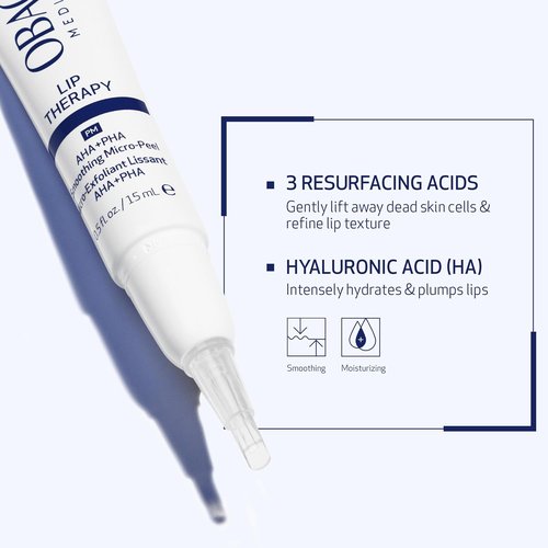 Obagi Lip Therapy AHA+PHA Micro-Peel - Hydrating Overnight Mask for Smoother, Fuller Lips | 0.5 oz