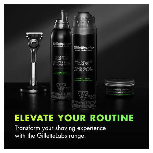 GilletteLabs Rapid Foaming Shave Gel for Men - 7oz | Pack of 2 for Effortless Shaving