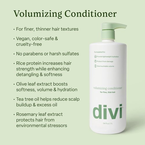Divi Volumizing Conditioner - Lightweight Formula for Fine Hair | Strengthens & Protects