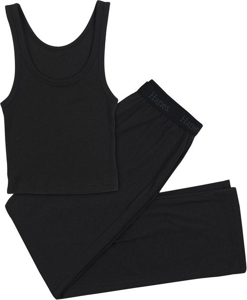 Hanes Women's Comfywear 2-Piece Crop Tank & Lounge Pants Set - SuperSoft Fabric for Ultimate Comfort