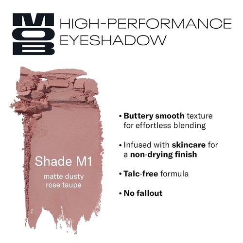 MOB Beauty Eyeshadow M1 - Matte Dusty Rose | Talc-Free Vegan Formula for Long-Lasting Wear