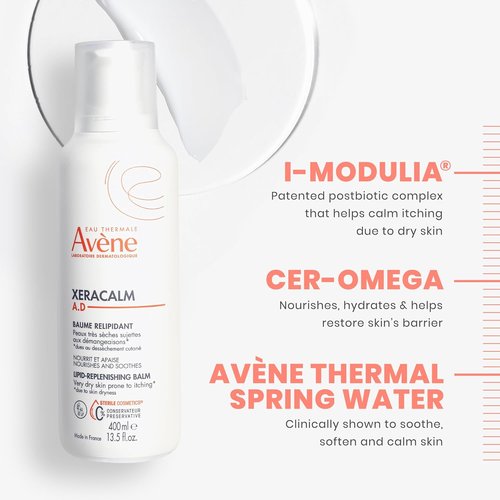Avène XeraCalm A.D Lipid-Replenishing Balm, Atopic Dermatitis, Eczema-Prone Skin, For dry, itchy Skin, Restore Skin Barrier, Infants, Children & Adults, No Preservatives, Fragrance-Free 6.7 Oz.