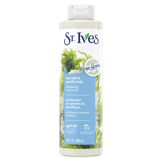 St. Ives Exfoliating Body Wash - Sea Salt & Pacific Kelp - 22 Fl Oz for Smooth Skin