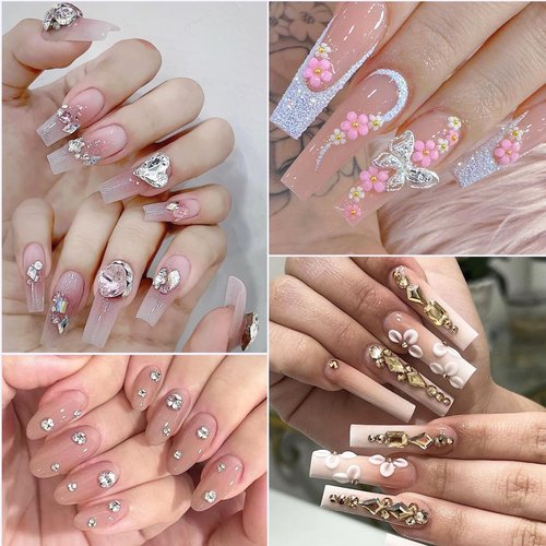 Fcozpjk 30ML Rhinestone Glue for Nails, 3D Nail Charms Gel Nail Glues Super Strong Bling Gel, Stick Nails Gems Jewel Caviar Beads Diamond Glue for Nails Professional Manicure Accessories