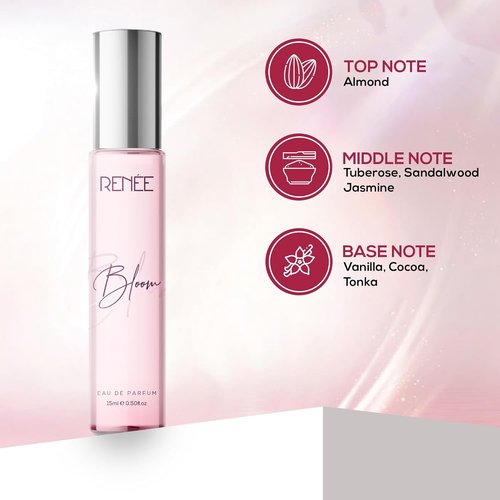 Renee Eau De Parfum Bloom 15ml - Premium Long-Lasting Luxury Perfume | Unisex Scent with Almond Notes