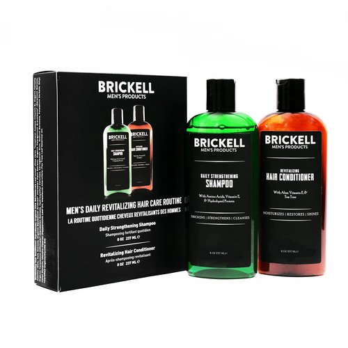 Brickell Men's Shampoo and Conditioner Set - Daily Revitalizing Hair Care with Mint & Tea Tree Oil | Natural & Organic Gift Set