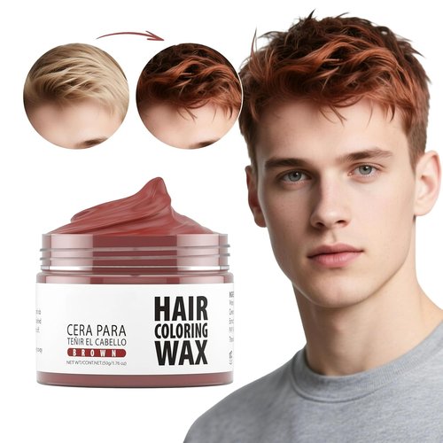 Gowwim Hair Wax Color - 13 Vibrant Temporary Hair Dyes | 72-Hour Hold, Non-Greasy, 1.76 Oz Brown
