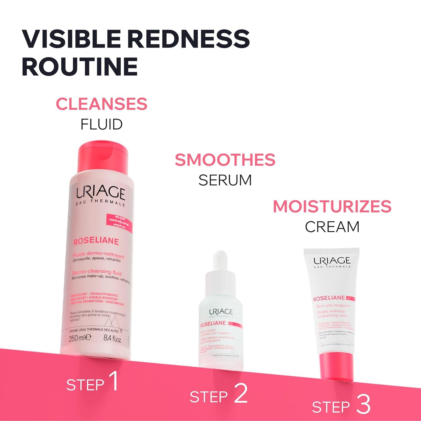 Uriage Roséliane Redness-Neutralizing Rich Face Care - Soothes & Nourishes with Red Algae, Ceramides & Shea Butter