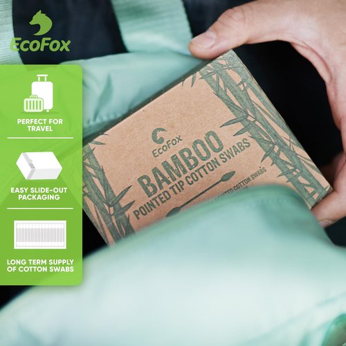 Precision Tip Bamboo Cotton Swabs - Eco-Friendly 200 Count | 100% Plant-Based Double Tipped Buds for Makeup & Crafts