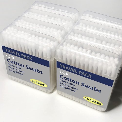 CGR Organic Cotton Swabs - 100% Cotton Double-Tipped, Eco-Friendly Travel Pack | 400 Swabs Total