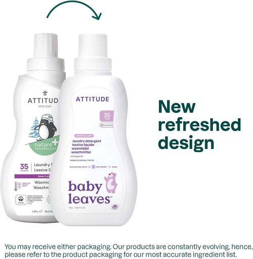 ATTITUDE Baby Laundry Detergent - EWG Verified Plant-Based Formula | Sweet Lullaby, 35 Loads, 35.5 Fl Oz
