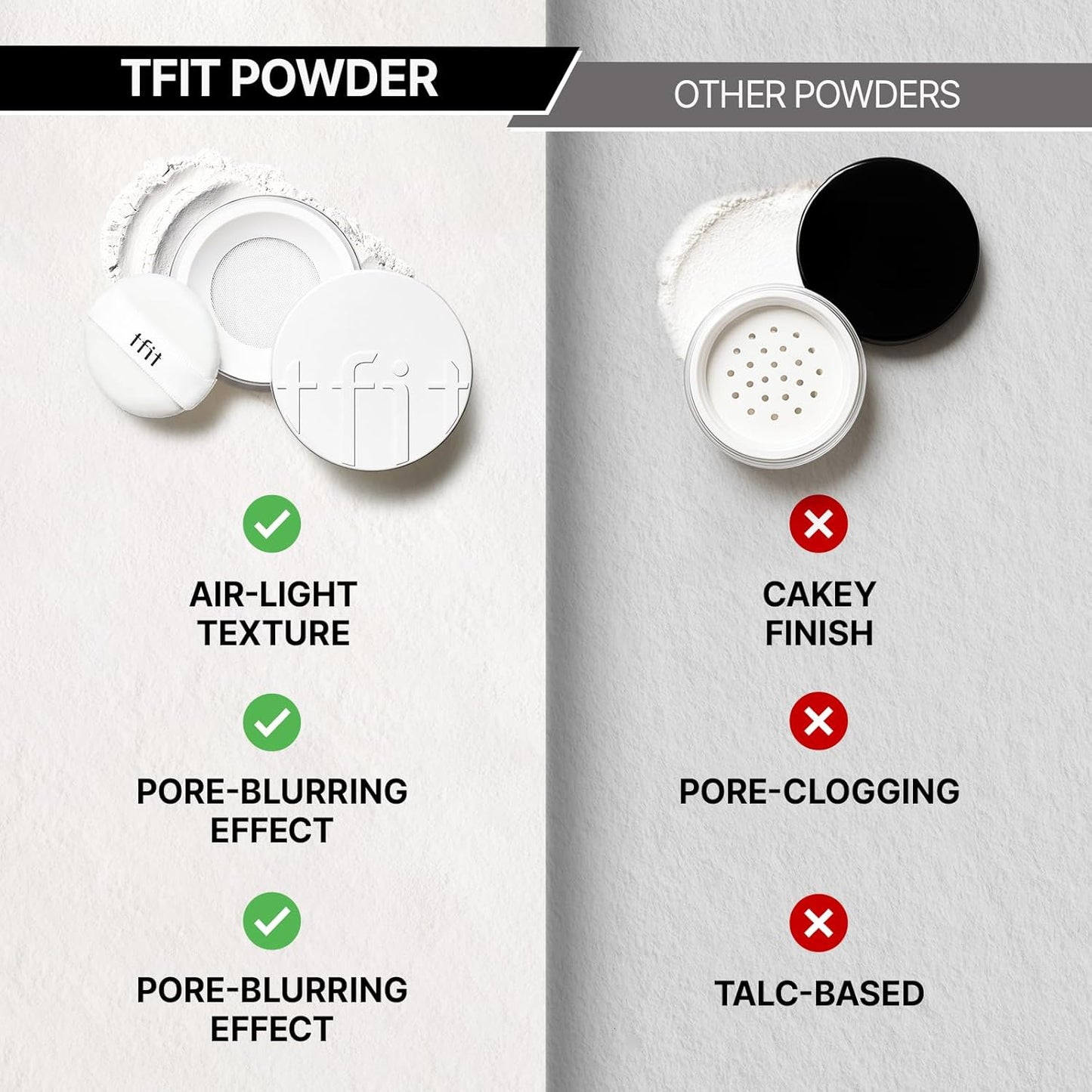 TFIT Translucent Finishing Powder - Lightweight Matte Face Powder for Sebum Control | 0.24 Oz Baby Pink