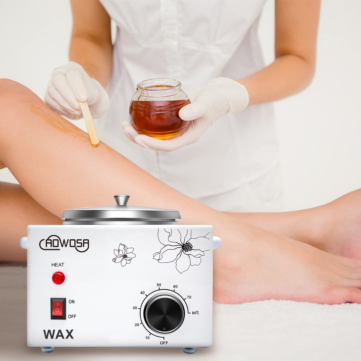 Single Wax Warmer Professional Electric Wax Heater Machine for Hair Removal, Large Wax Pot Paraffin Facial Skin Body SPA Salon Equipment with Adjustable Temperature Set