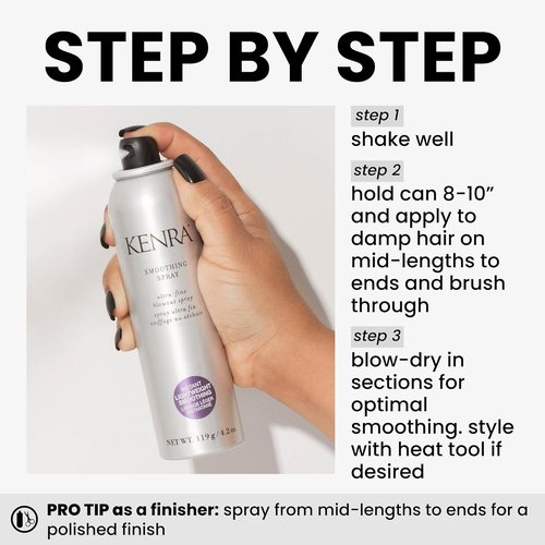 Kenra Professional Smoothing Spray - Ultra-Fine Blowout Heat Protectant for Fine to Medium Hair | 4.2 oz.