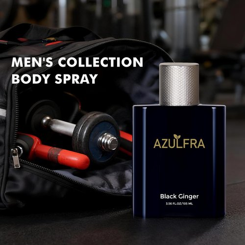 Azulfra Body Spray for Men, Mens Body Refreshing Spray, Notes of Lemon Ginger and Sandalwood, 3.56 Fl.Oz
