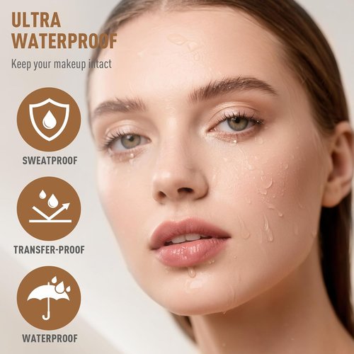 FV Waterproof Liquid Foundation - Lightweight, Oil-Free Matte Finish Makeup for Oily Skin | Natural Beige, 1.05 fl. oz.
