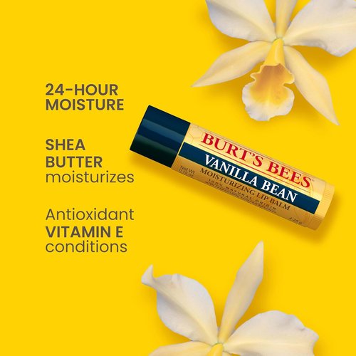Burt's Bees Lip Balm - Vanilla Bean | Natural Moisturizer with Beeswax, 2 Tubes, 0.15 oz Each