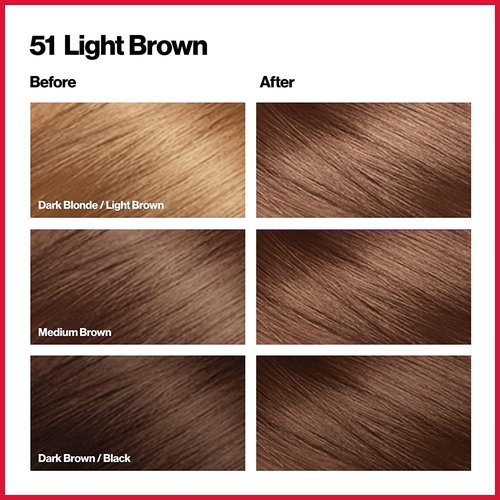 Revlon Colorsilk Hair Color - #51 Light Brown | Pack of 6 for Vibrant, Long-Lasting Color