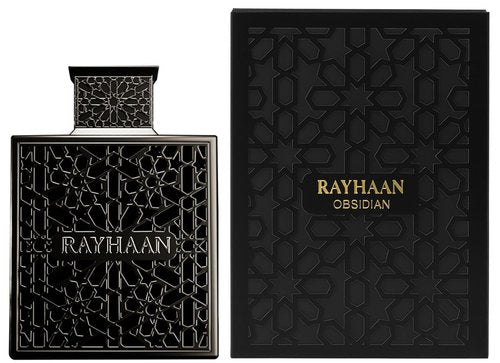 Rayhaan Obsidian Eau de Parfum - Long-Lasting Woody, Spicy, Amber Fragrance for Men | 3.4 Ounce (100 ml)