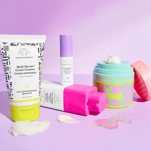 Drunk Elephant Opening Night Kit - Bora Barrier Cream, Mello Marula Cleanser & More | 4 Essential Products