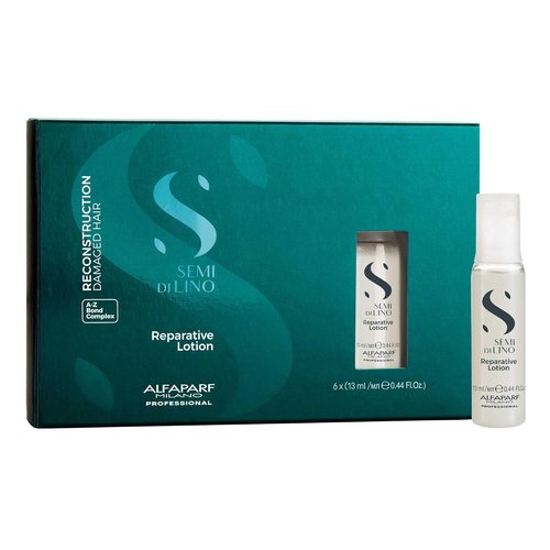 ALFAPARF MILANO Semi Di Lino Hair Repair Set - SOS Emergency Oil & Lotion for Damaged Hair - Adds Shine & Softness