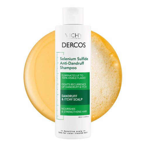 Vichy Dercos Anti Dandruff Shampoo, Dry Scalp Treatment and Itch Relief. Prescription Strength Comparable to 2% Ketoconazole, for Mild to Severe Dandruff-Prone Hair & Flaky, Itchy Scalps, 6.76 Fl. Oz