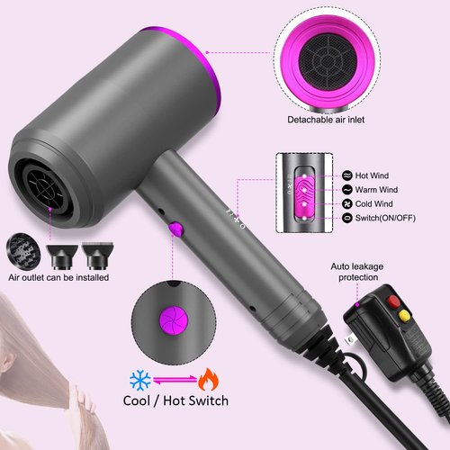 Ionic Hair Dryer, Professional Blow Dryer, Negative Ion Technology Hair Drying for Woman Men Kids Christmas Gifts