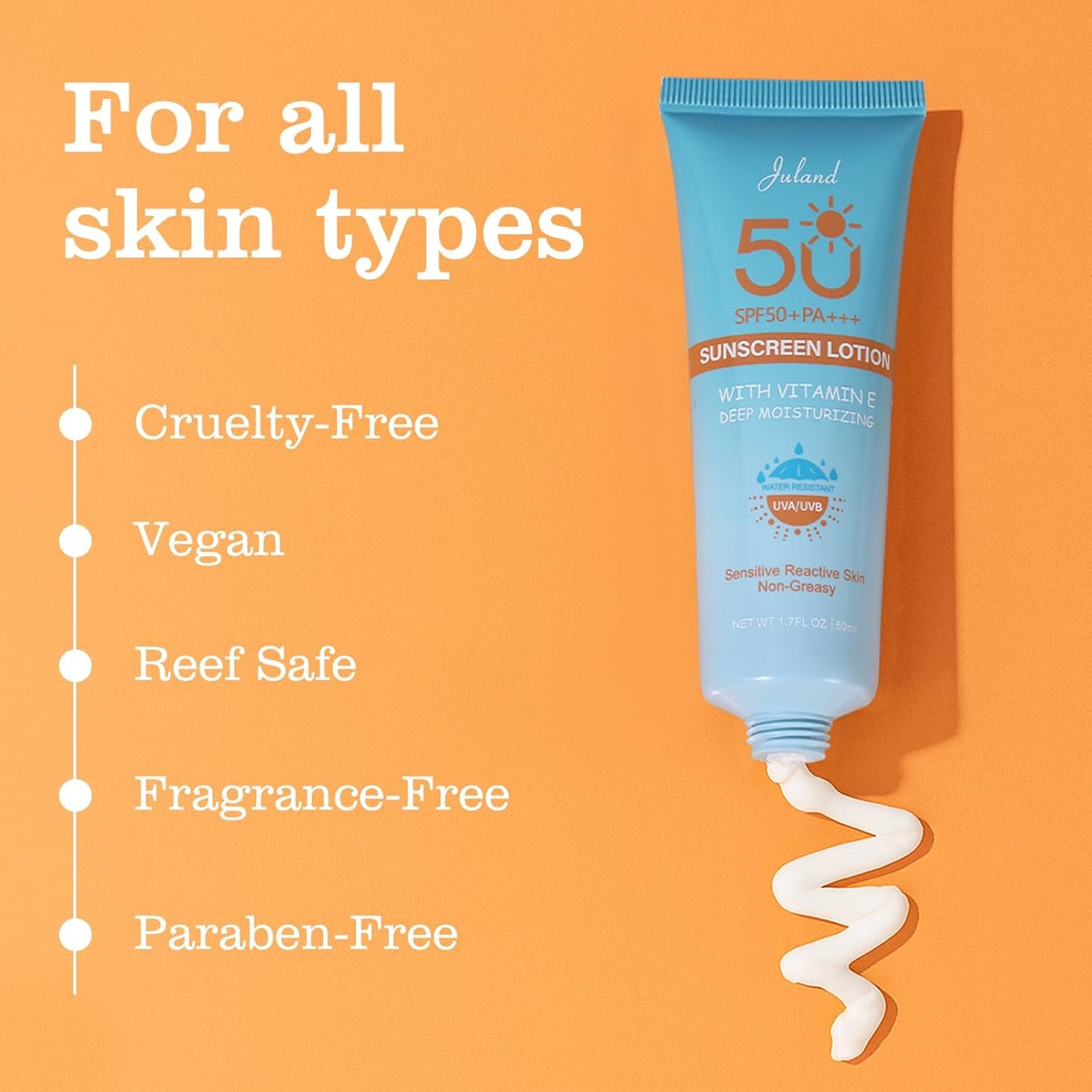 UV Defense Hydro Calming Sunscreen SPF 50+ by [Brand Name] - Moisturizing Daily Protection with Vitamin C for Sensitive Skin, 1.7 Fl Oz