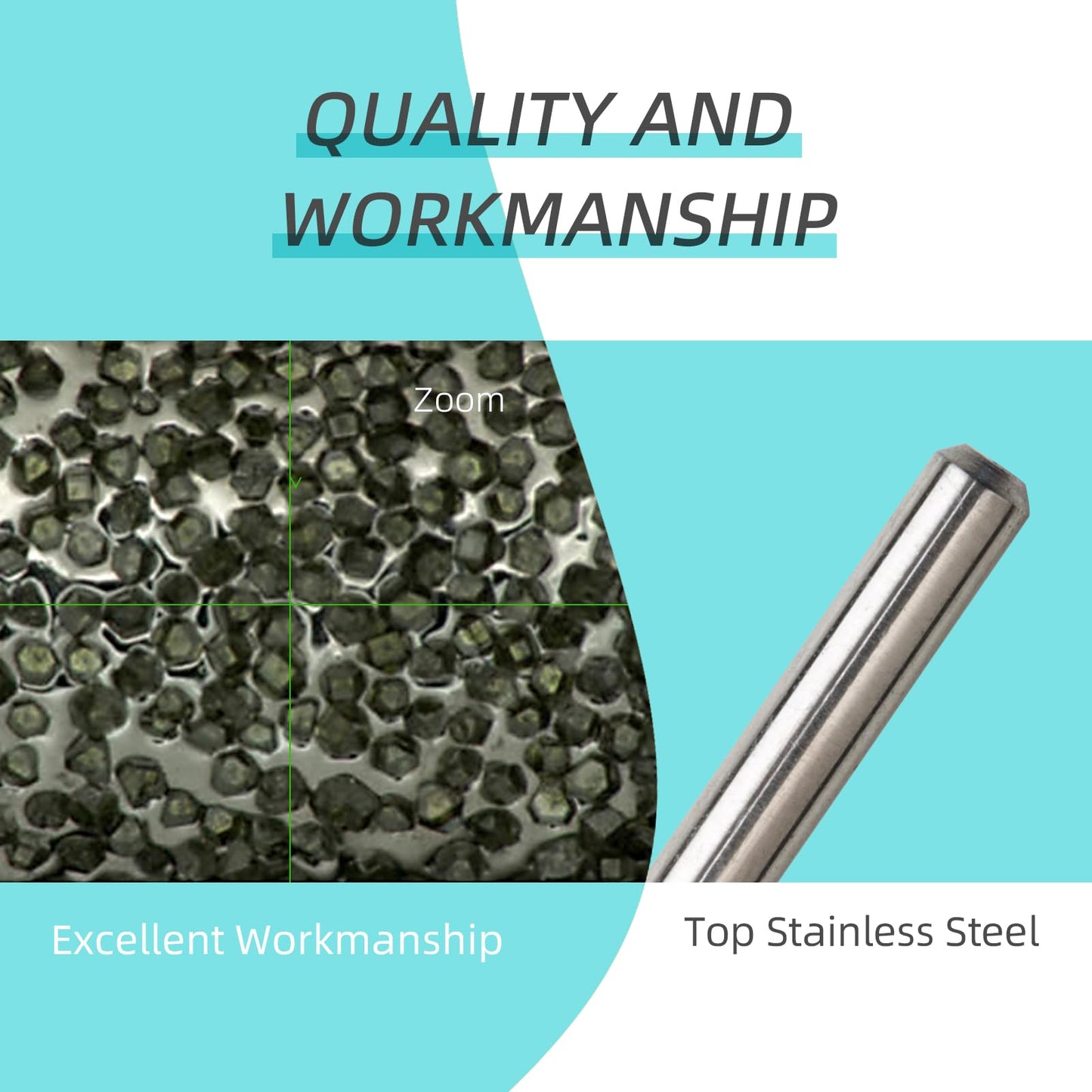 HYTOOS 2mm Tapered Barrel Cuticle Clean Nail Drill Bits, Russian Diamond Nail Bit Professional Safety Under Nail Cleaner Burr for Cuticle Dead Skin, Electric Nails Drill Accessories, Fine