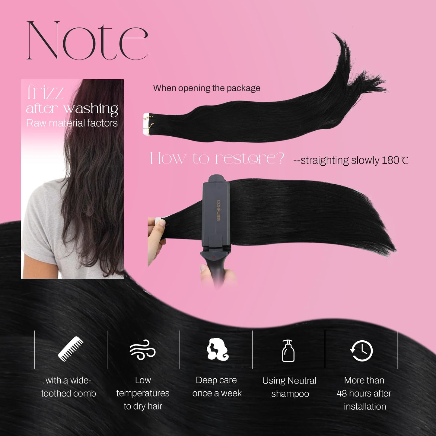 Moresoo Tape in Hair Extensions Black Real Human Hair 20Pcs Tape in Extensions 12 Inch Short Hair Extensions Glue in Real Human Hair 30G Fashion Straight Hair Color #1