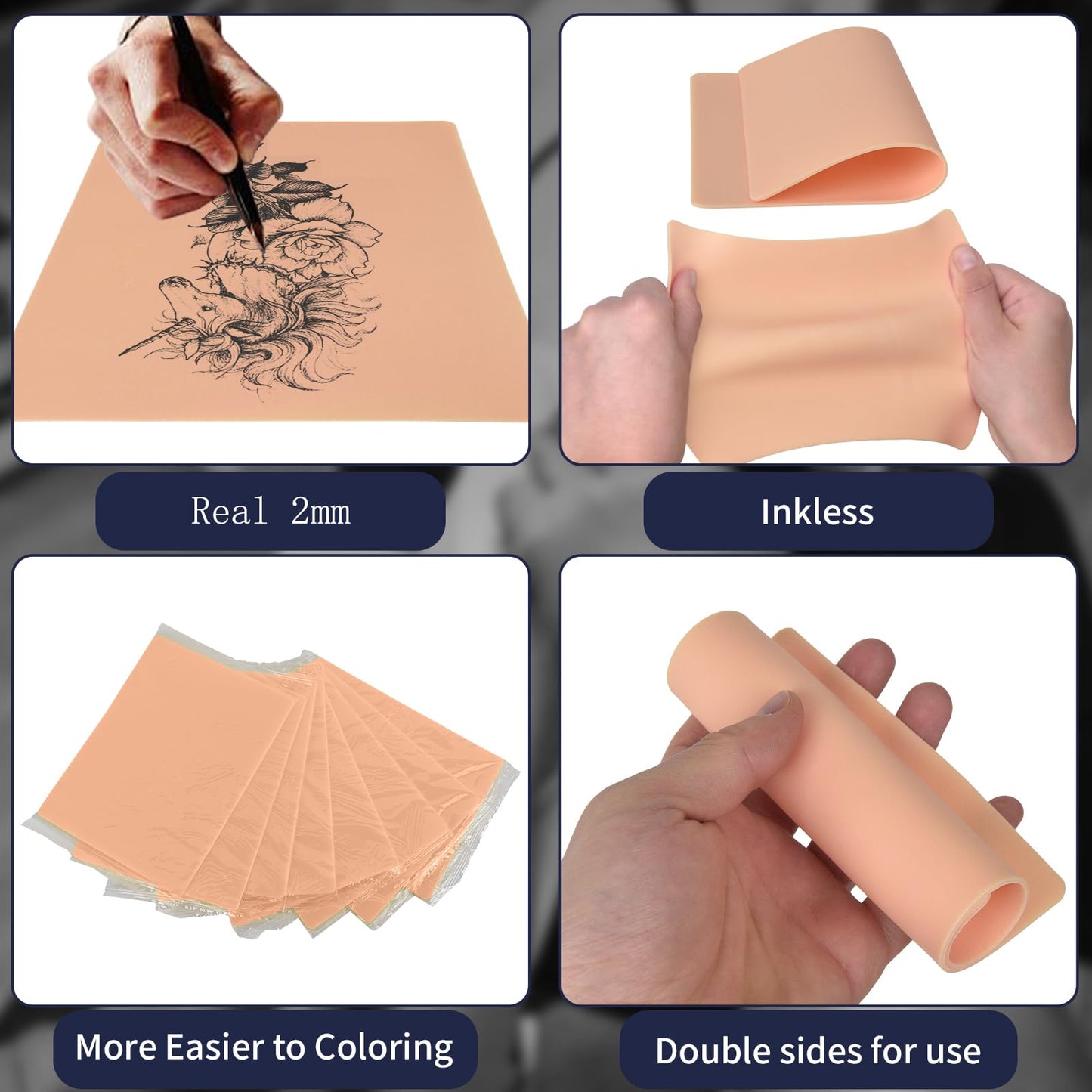 2mm Blank Tattoo Practice Skin, 20pcs 7x5.5in Practice Skin Tattoo Skin Practice Sheet Tattoo for Beginners and Experienced Artists Tattoo Supplies…