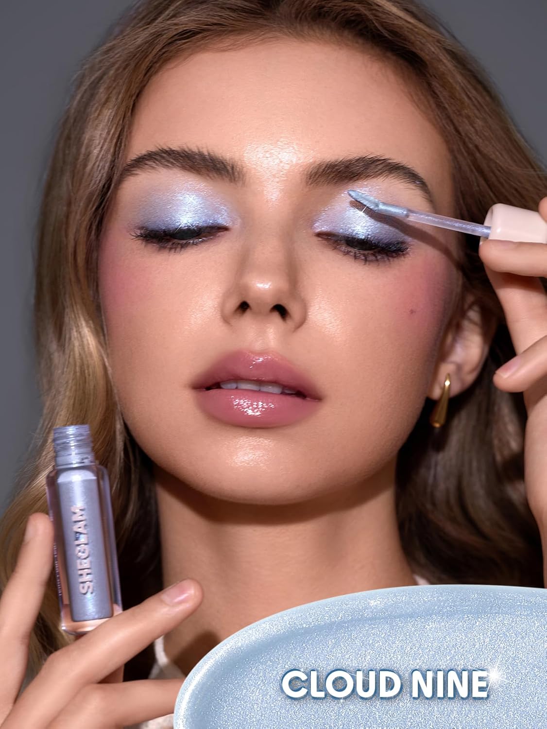 SheGlam Airglow Liquid Eyeshadow - 16-Hour Long-Lasting Shimmer in Cloud Nine