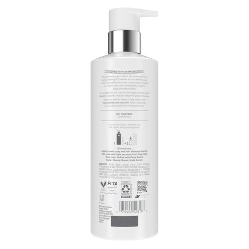 Dove Derma Scalp Shampoo - Oil Control Formula for Gentle Build-Up Removal | 16 oz