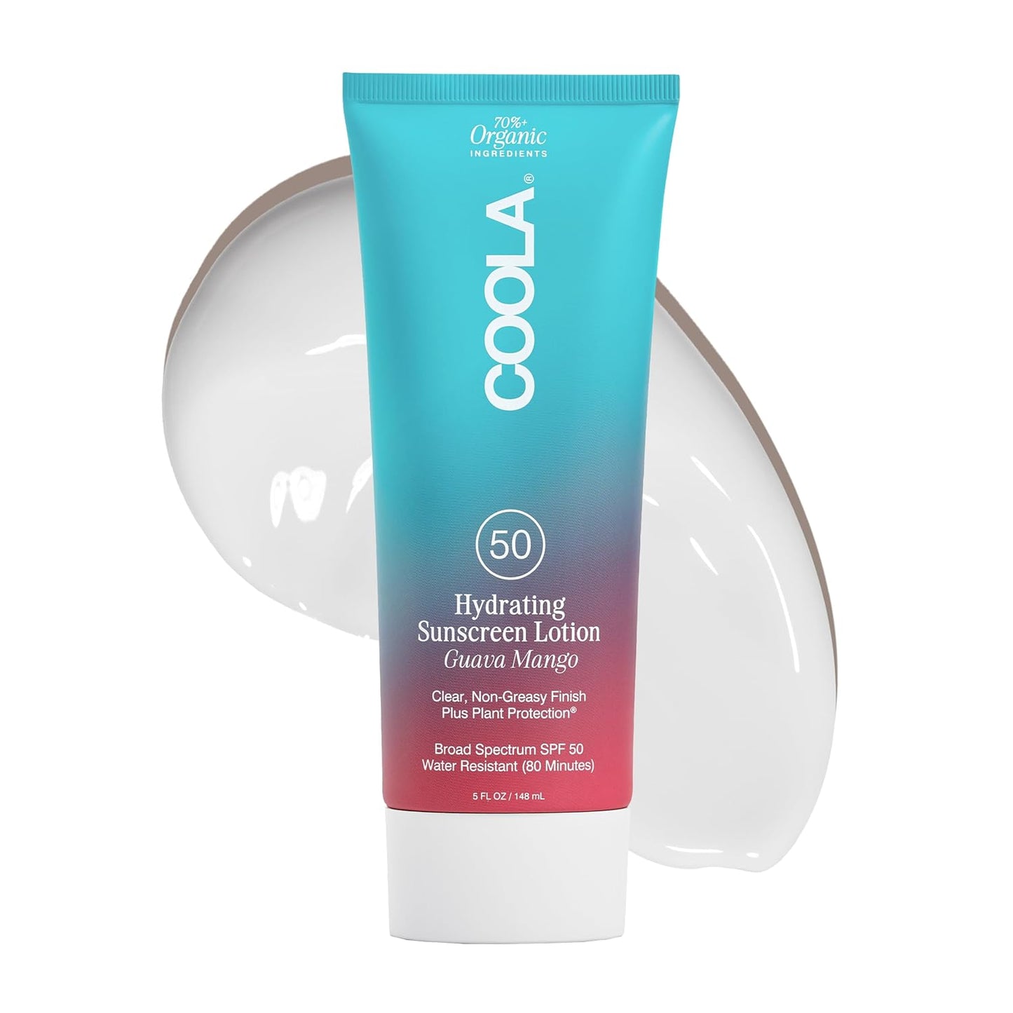 COOLA Organic Sunscreen SPF 50 - Vegan & Gluten-Free Body Lotion for Daily Protection | Guava Mango, 5 Fl Oz