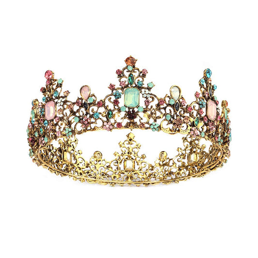 Miallo Baroque Queen Crown - Rhinestone Wedding Crowns and Tiaras for Women