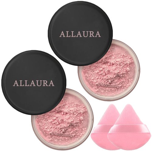 Allura Beauty Blurring Powder, Blurring Setting Powder By Allura, Allura Beauty Pink Setting Powder, Allura Blurring Setting Powder, Blurring Powder Pink for All Skin Tones (pink*2)