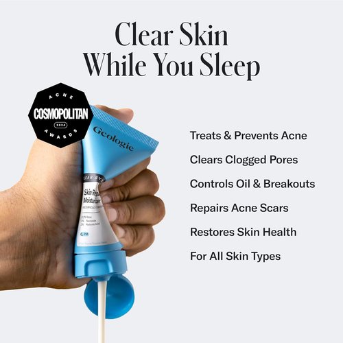 Geologie Skin Repair Moisturizer - Retinol Resurfacing Face Cream for Blemish Prone Skin | 60 ML