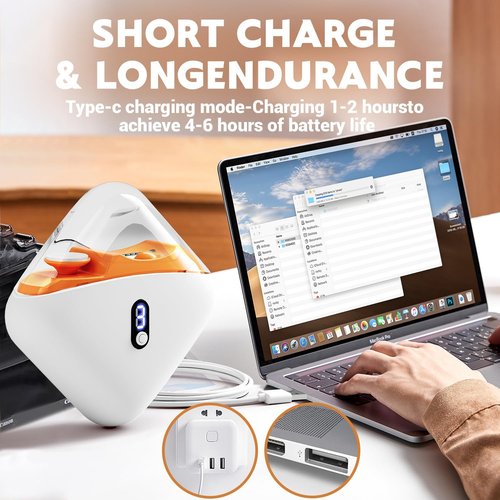 JUNZUP Electric Nail Clipper, 2-in-1 Automatic Nail Trimmer with LED Light, 3 Speeds Electric Toenail Clipper, Electric Nail Clippers for Seniors, Baby, Adults & Kids, Dark Orange