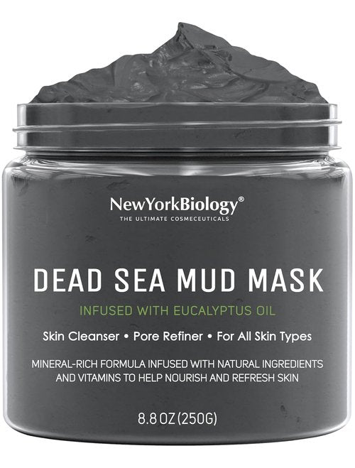 New York Biology Dead Sea Mud Mask - Spa Quality Pore Refiner with Eucalyptus | Natural Skincare for Oily Skin | 8.8 oz