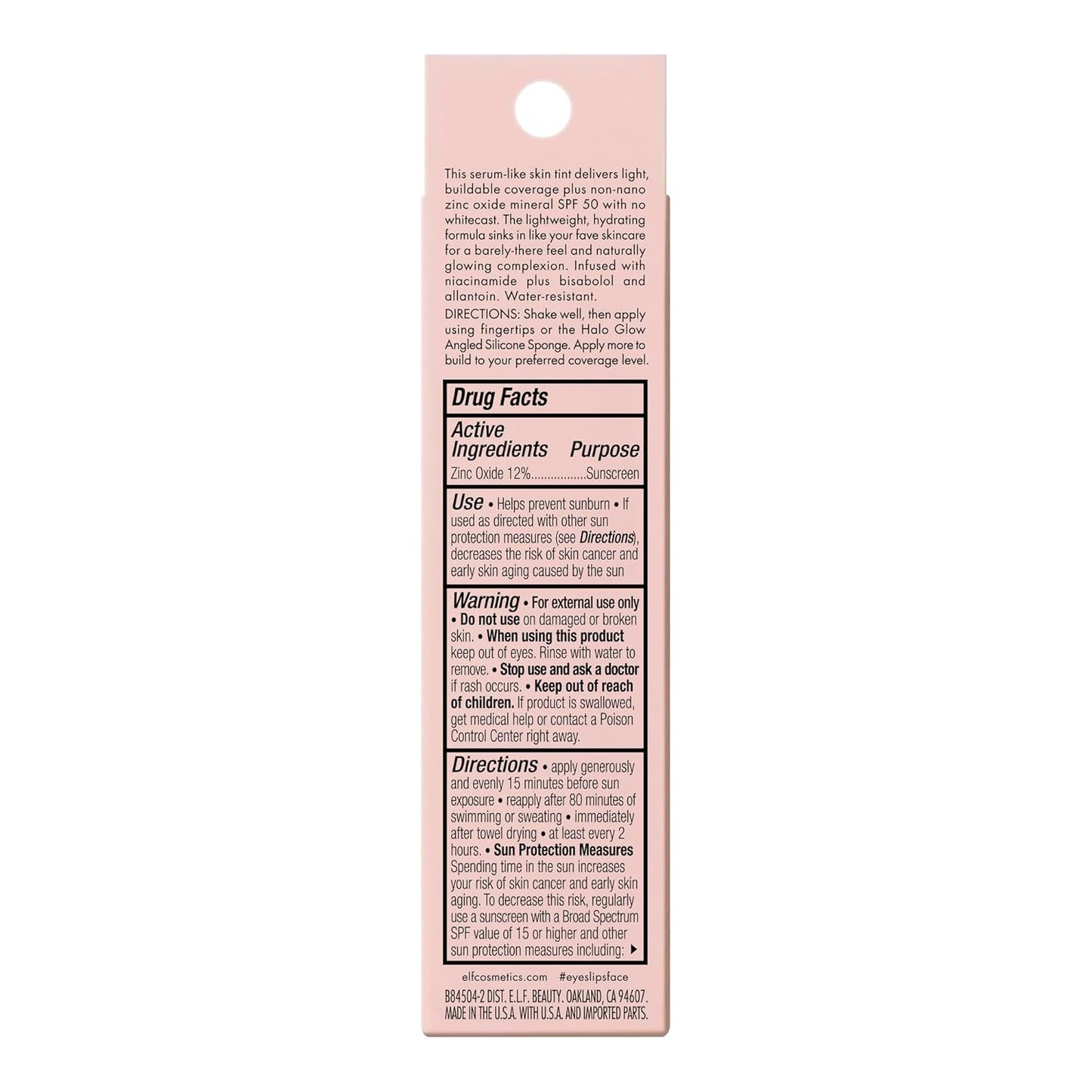e.l.f. Halo Glow Skin Tint SPF 50 - Tinted Moisturizer for Light Coverage | Vegan & Cruelty-Free, 1 Fair Neutral