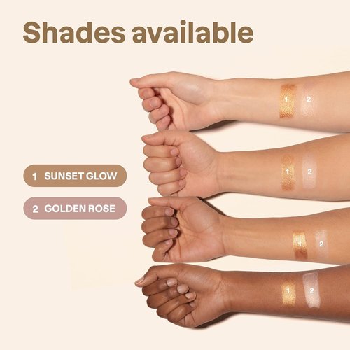 ATTITUDE Oceanly Highlighter Stick - Titanium Dioxide-Free, EWG Verified, Vegan & Cruelty-Free, Golden Rose, 0.3 Oz