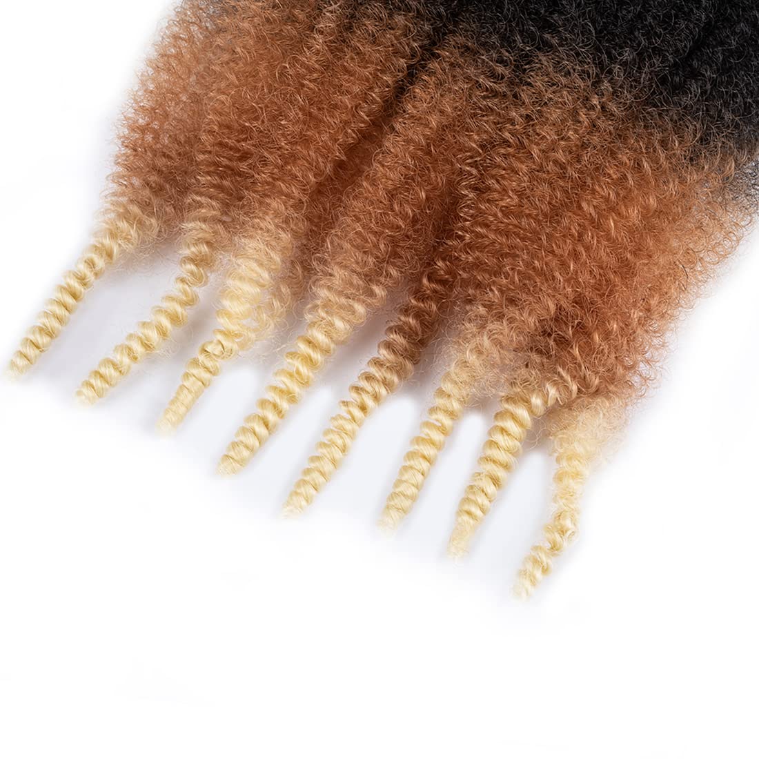 18 Inch Pre-Separated Springy Afro Twist Hair 8 Packs 1B/27/613 Marley Hair Pre-Fluffy Natural Curls are Perfect for Marley Crochet Hair Suitable for Black Women(1B/27/613, 18 Inch (Pack of 8))