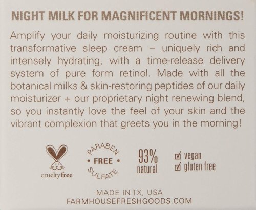 FarmHouse Fresh Face Moisturizer - Hydrating Peptide Anti-Aging Cream | 1.7 Fl Oz Ageless Sleep Cream