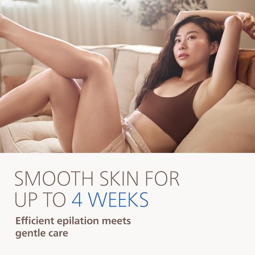 Philips Epilator Series 8000 - Cordless Wet & Dry Hair Removal Device with ProGuide | 60 Min Runtime, 3 Accessories