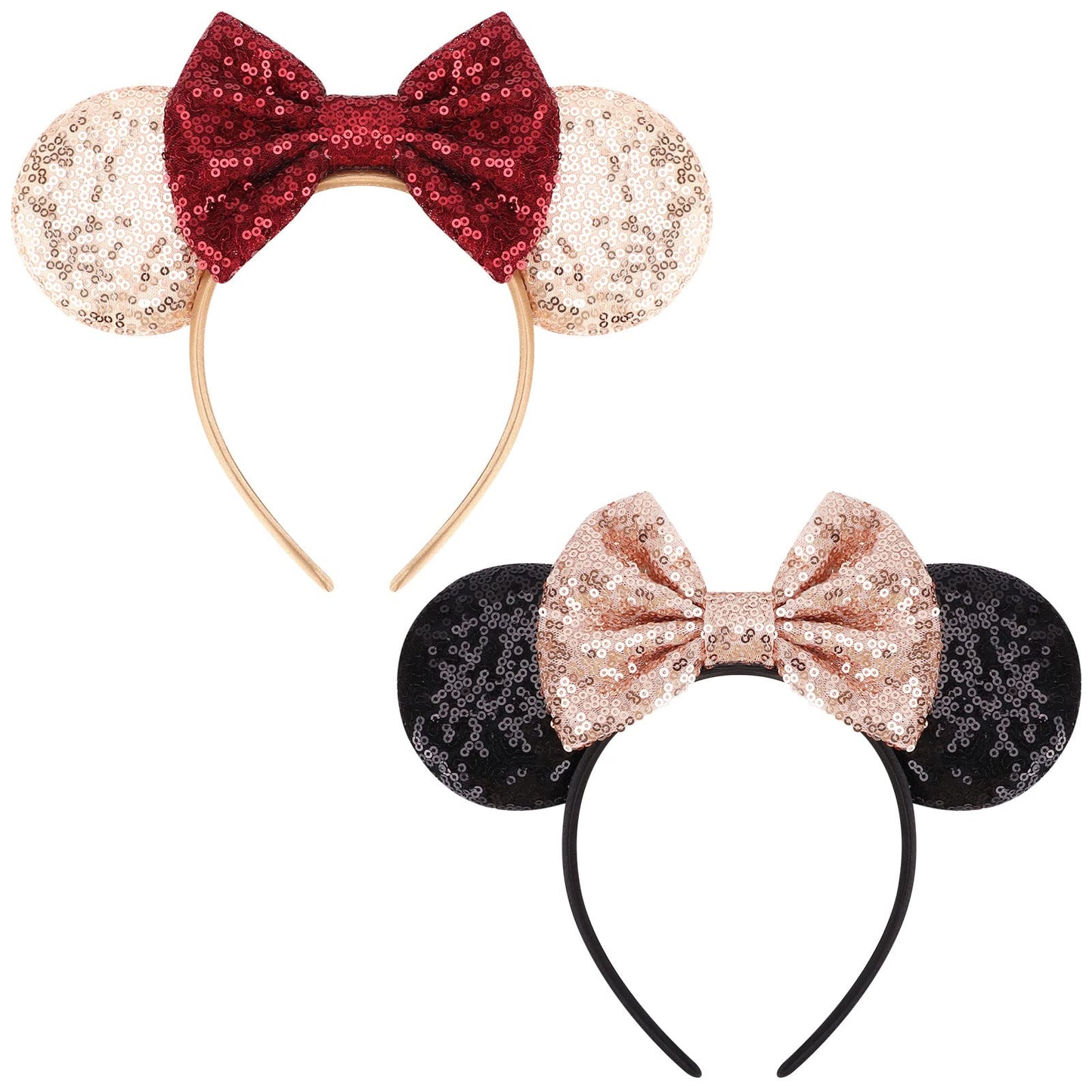 DRESHOW Mouse Ears Bow Headbands Glitter Party Decoration Cosplay Costume for Girls & Women