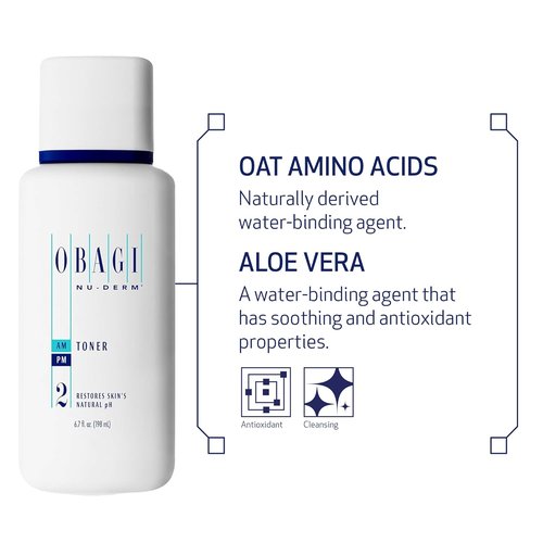 Obagi Nu-Derm Foaming Gel Cleanser & Toner Bundle - Gently Cleanses & Tones with Witch Hazel & Aloe Vera for Normal to Oily Skin
